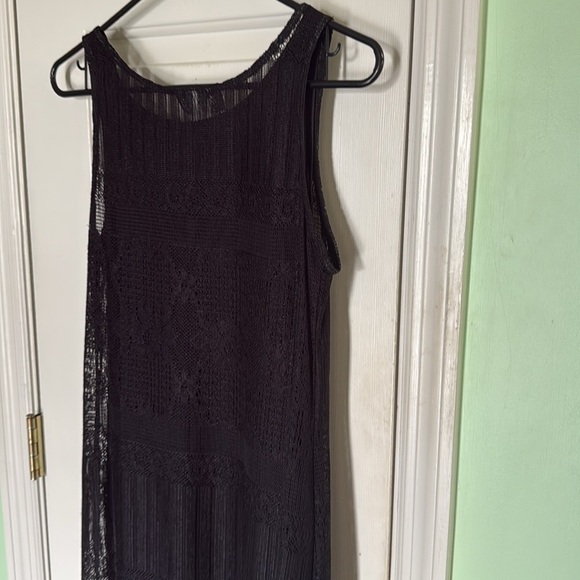 Metamorphosis Vintage 90s Black Crochet Maxi Dress Size Medium Goth Grunge - Picture 5 of 10
